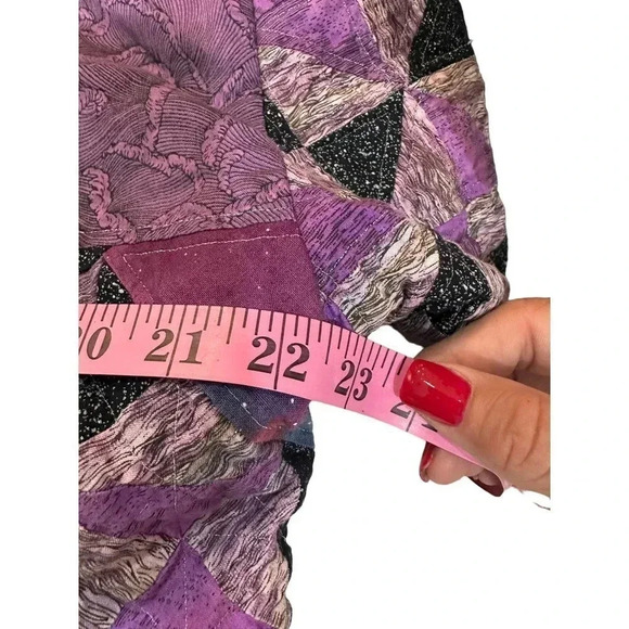 Women's Purple & Blue Long Sleeve Open Front Multi Pattern Jacket One Size - Picture 6 of 7